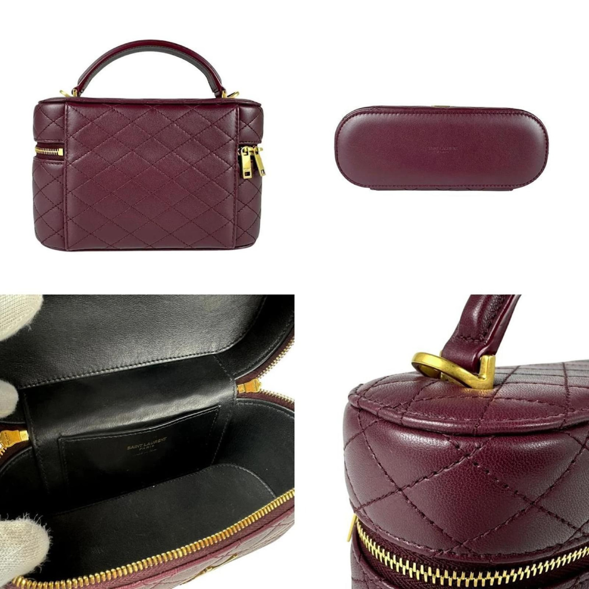 YVES SAINT LAURENT GABY VANITY CASE IN LAMBSKIN LEATHER