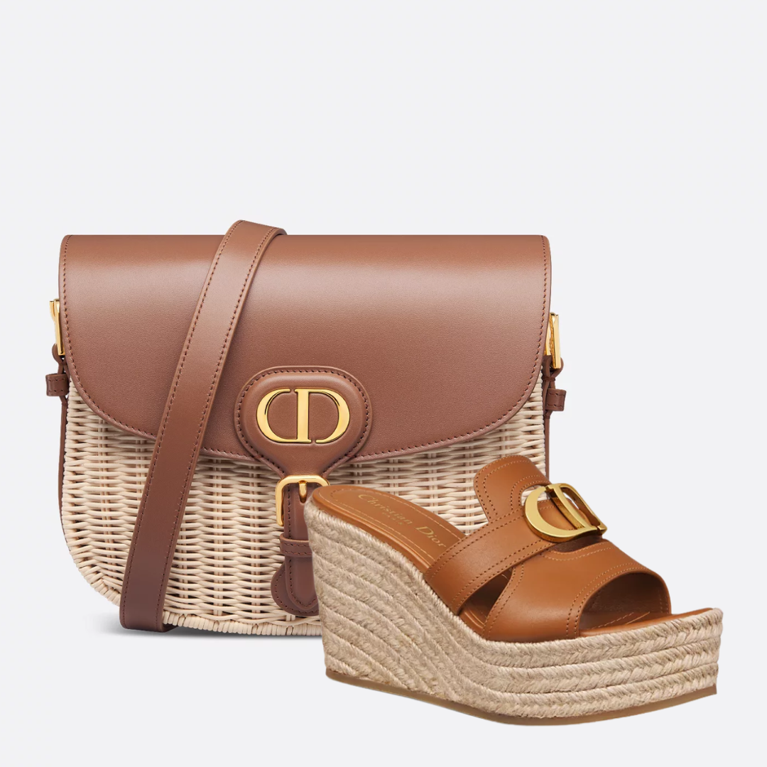 DIOR BOBBY MEDIUM BAG AND 30 MONTAIGNE WEDGE SLIDE SET