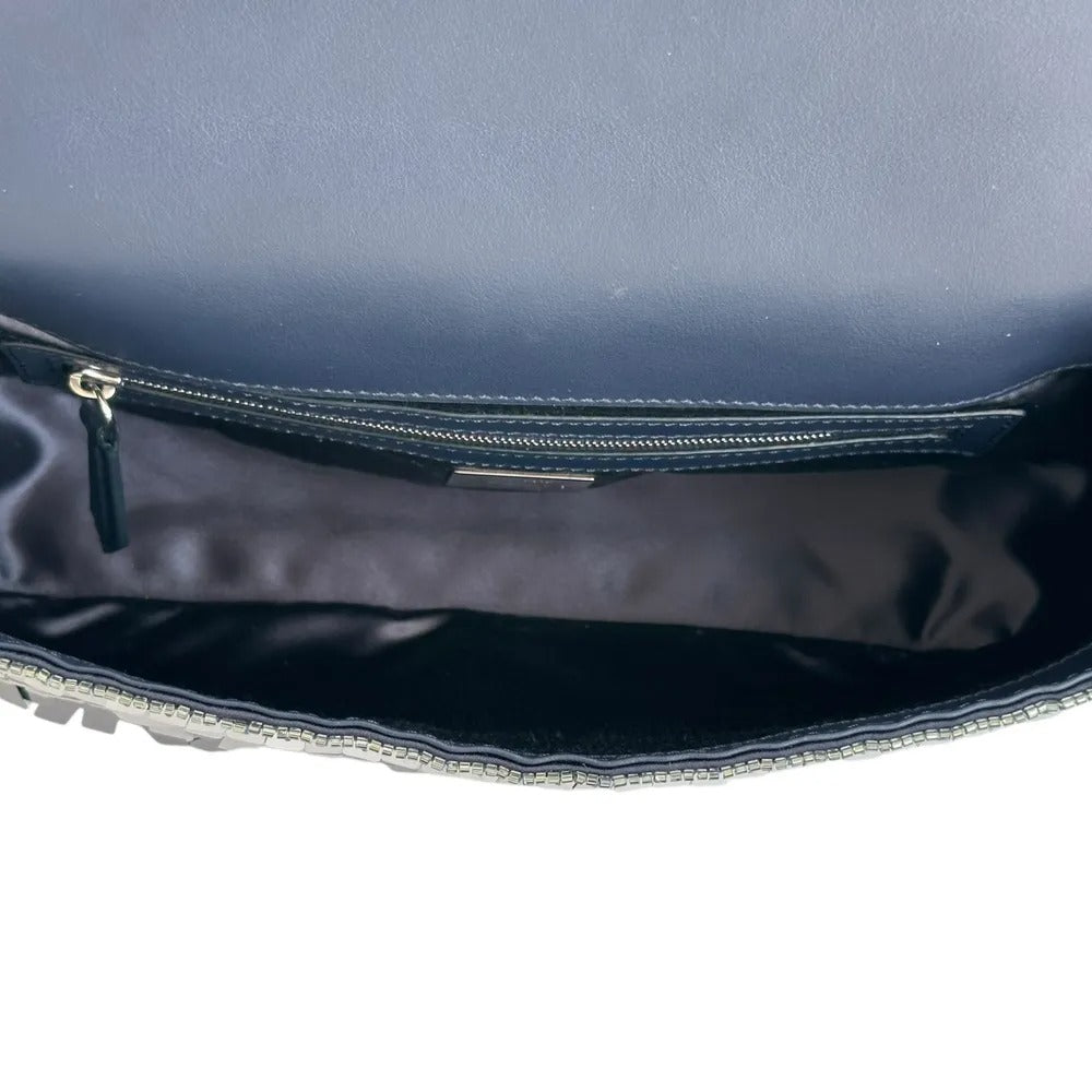 FENDI BAGUETTE BAG IN BLUE SEQUINS AND LEATHER